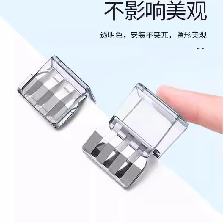 10-piece set of transparent plastic window locks, screen latches, casement door/window safety devices, sliding door safety features. (Window locks, screen latches, casement door limiters, sliding door safety features)