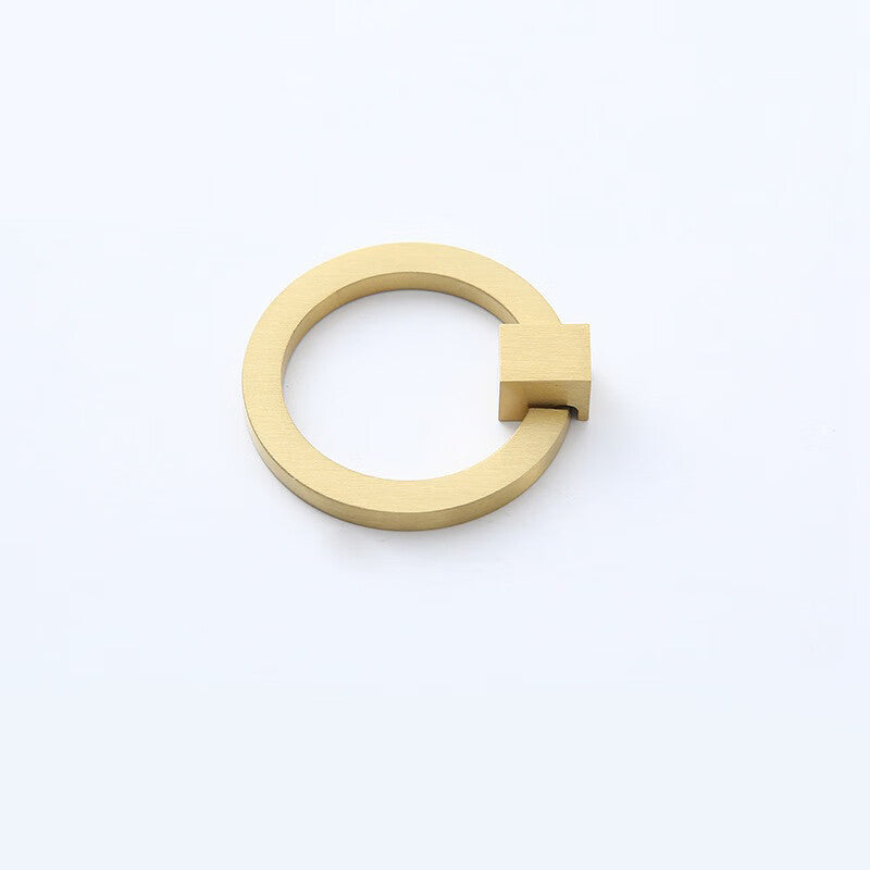 Bingyu Brass Solid Gold Handle, Hardware Furniture Cabinet Door Drawer Pull Ring, Brass Cabinet Door Handle, Small Size 8824, BH-518