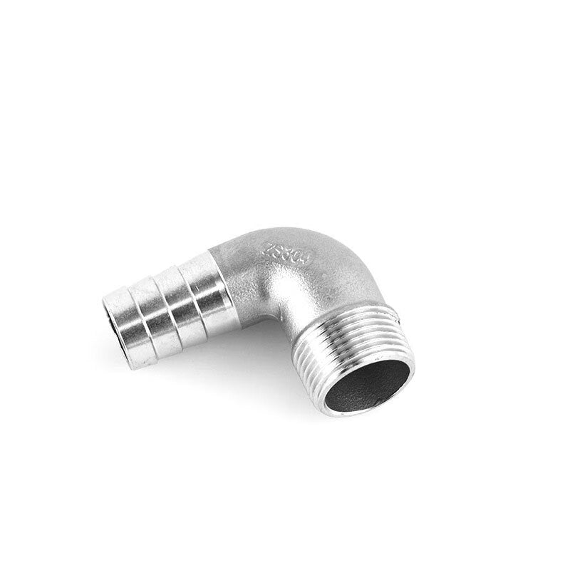 Yipan 304 Stainless Steel Pagoda Fitting Male Thread Elbow, 90-degree Right Angle Male Thread Flexible Hoses Quick Connector, 4 pt/DN15/1/2*16, One Price