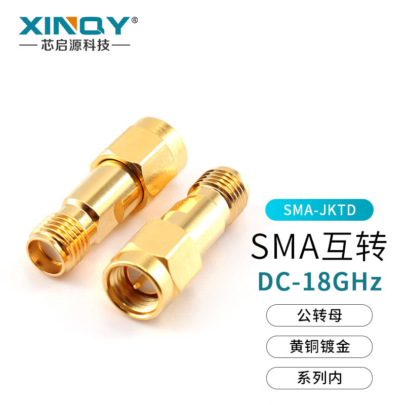 XINQY SMA Male to Female RF Coaxial Adapter DC-18GHz Gold-Plated Test Quick Connector Adapter Connector SMA-JKTD