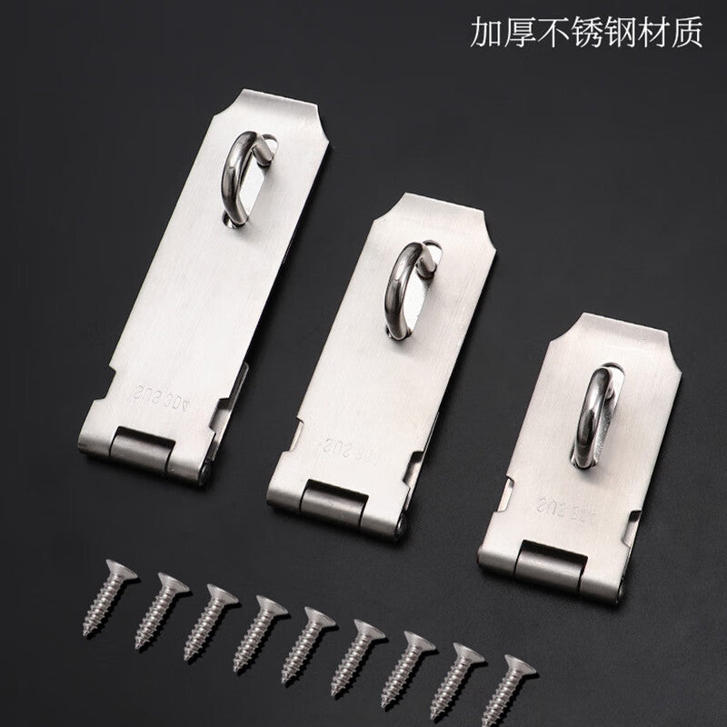 Thickened door latch with high-speed wheel, anti-theft door bolt, 304 stainless steel, 3-inch latch + 40 padlock