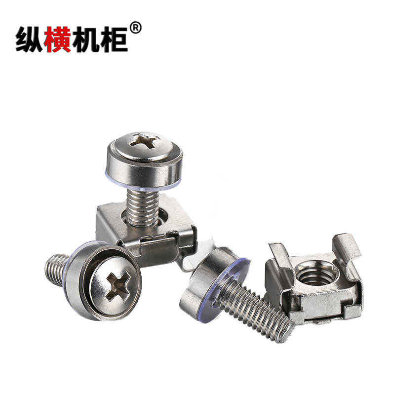 Vertical and horizontal cabinet cabinet cross screw M6 network server cabinet screw tray screw nut 30 sets