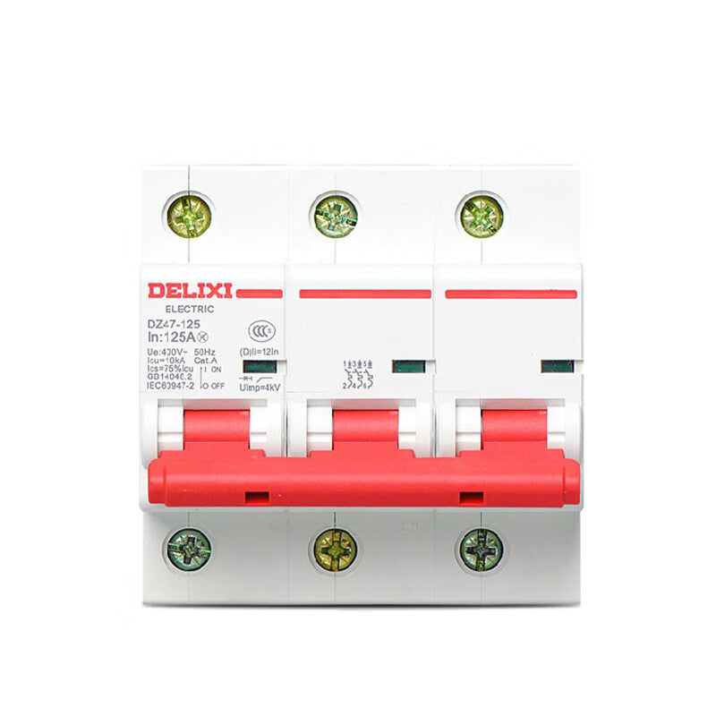 DELIXI DZ47-125 3P D Type 80A AC Miniature Circuit Breaker