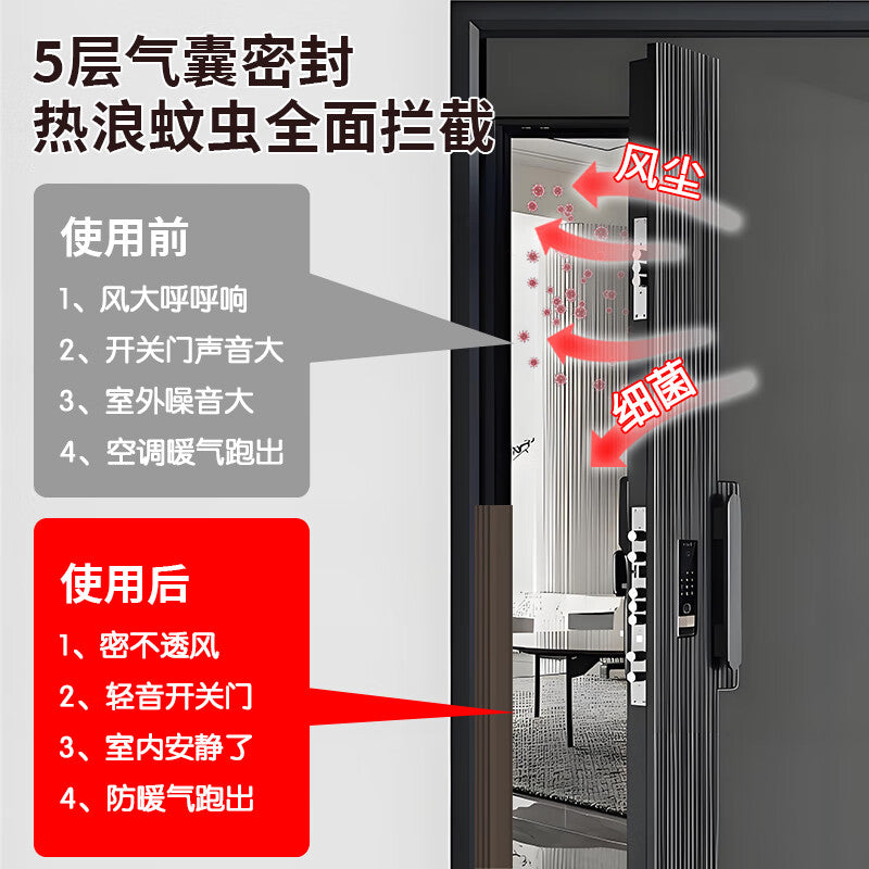 Chuco door seam sealing strip, window sealing strip, entrance door and room door soundproofing and windproofing device, 10*15mm, 6 meters.