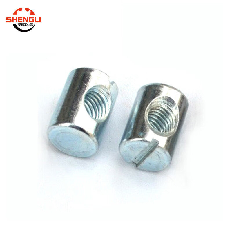 Saint-Lite Furniture Flathead Hammer Nuts, Solid Wood Furniture Nuts, Children's Bed Screws, Fixing Nuts and Accessories, M6*20 Flathead Blue/White Zinc Plated [50 Pieces]