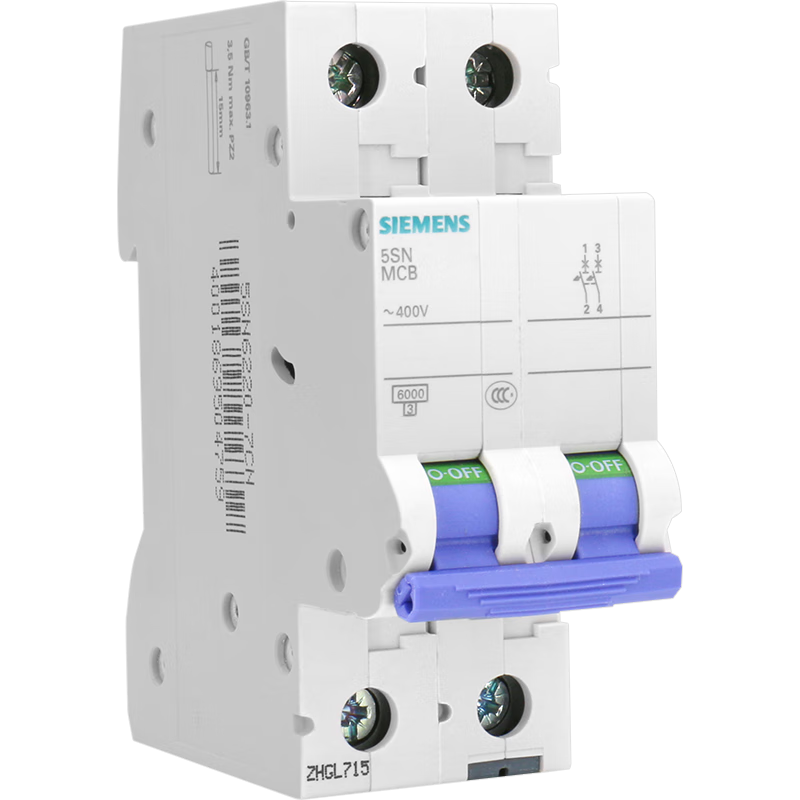 Siemens 5SN6210-8CN D Type 10A 2P 6KA Main Circuit Breaker