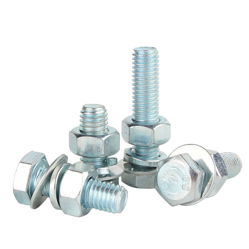 Kaihe 8.8 grade galvanized high-strength external hex bolt and nut set, M10*60 (10 sets)