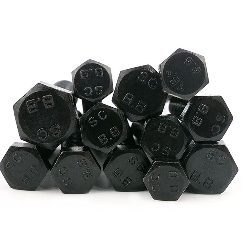 Haisdick HKSY-9 Blackened 8.8 Grade Hex Bolt, Nut, Flat Washer, and Spring Washer 4-Piece Set M10*30 (30 sets)