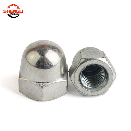 Saint-Gross galvanized and nickel-plated cap-type nuts, decorative caps, round head caps, screw caps, M5 nickel-plated [100 pieces]