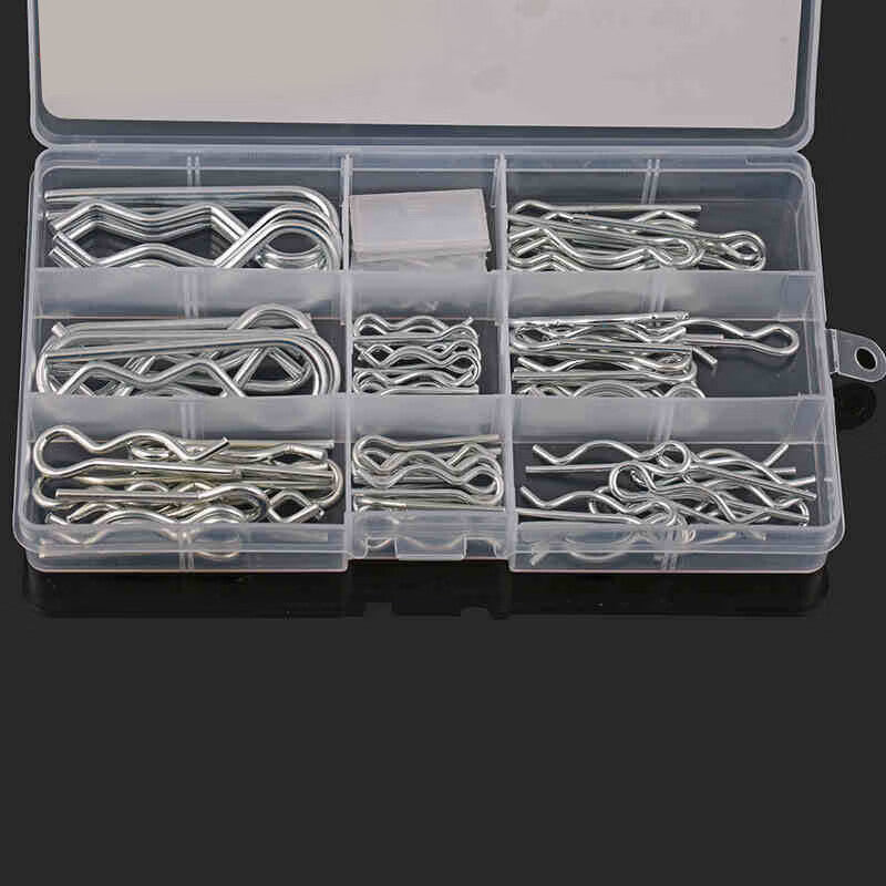 Bairuite wave spring pins, galvanized cotter pins, type B pins, bolt pins, latch pins, R-type pin combination sets (80 pieces).