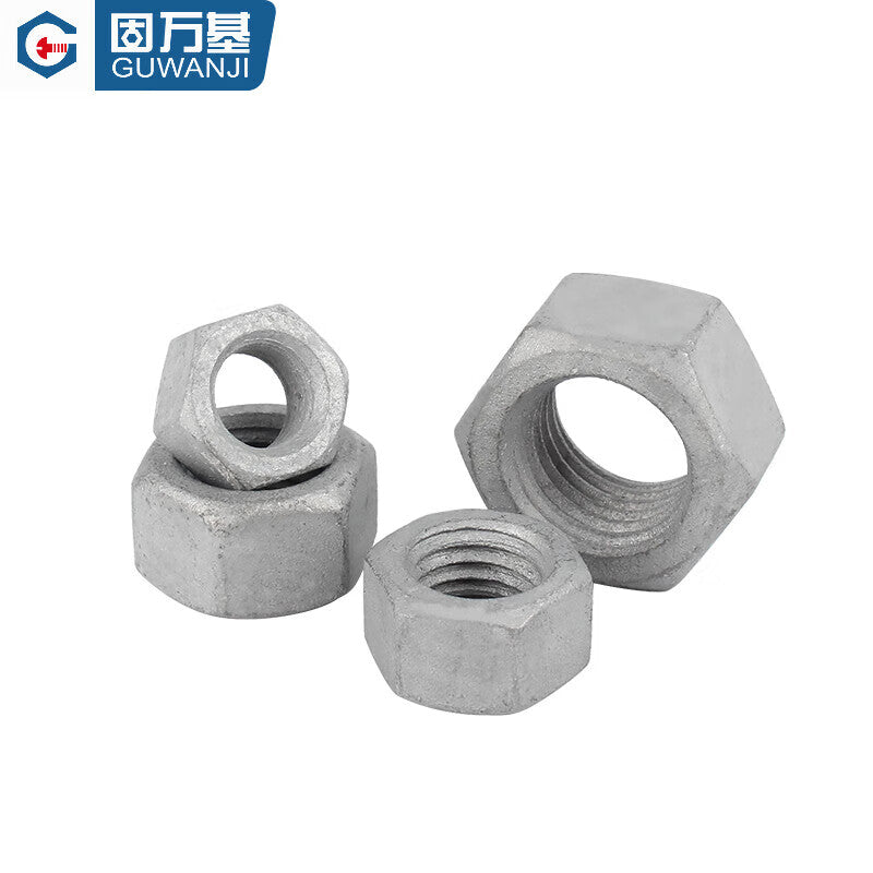 GUWANJI hexagonal nuts, hot-dip galvanized hexagonal screw caps, grade 8 hot-dip galvanized expanded hole nuts, M12 [1 piece]
