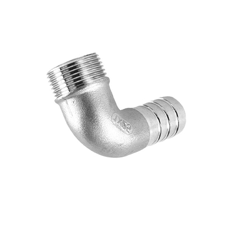 Yipan 304 Stainless Steel Pagoda Connector Male Thread Elbow, 90-degree Right Angle Male Thread Flexible Hoses Quick Connector, 4 pt/DN15/1/2*6, One Price