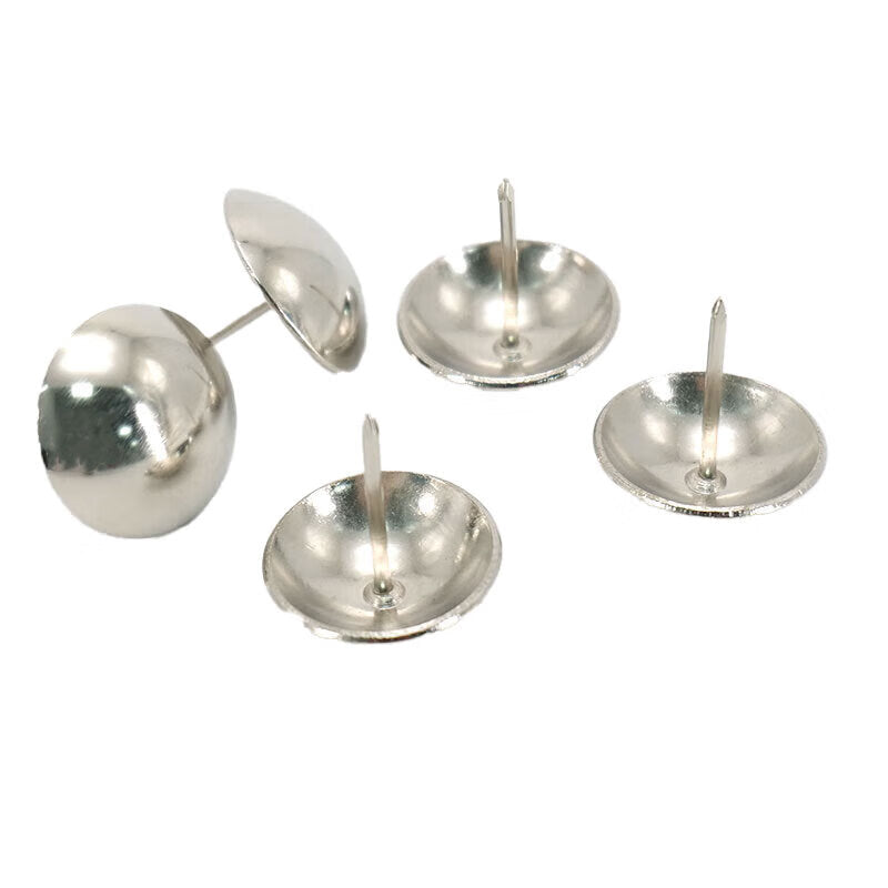 Winstein Large Head Round Nails, White Nickel 16×20mm (100 pieces), Antique Nails, Large Tacks, Soft-pack Bulb Tacks, Soft-pack and Hard-pack Decorative Nails WSX38