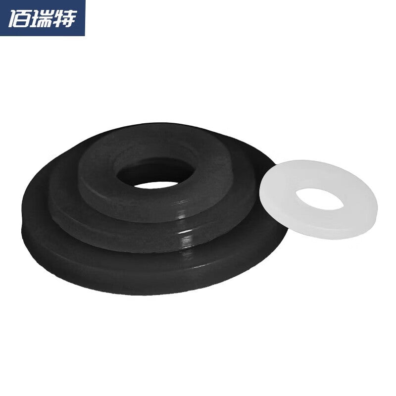 Bairuite Nylon Flat Washers, Round Insulating Flat Washers for Screws, Ultra-thin Flat Washers, Thin Plastic Round Washers, M4*8*1.0 [200 Pieces], White