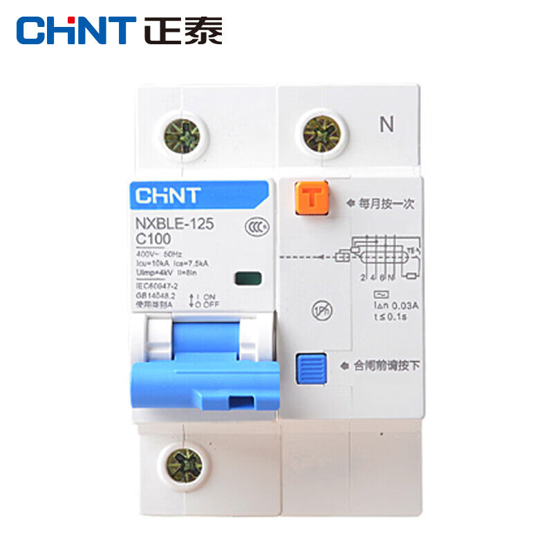 Chint NXBLE-125-1P+N-100A Leakage Protection Circuit Breaker