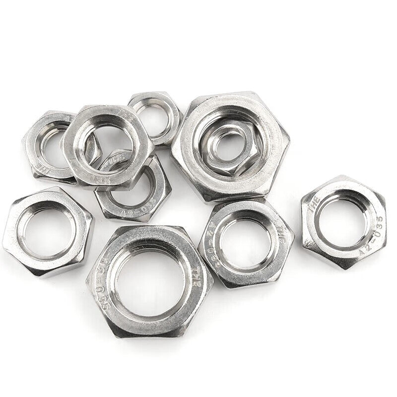 Haisdike HKYC-61 304 Stainless Steel External Hex Socket Thin Nut GB6172 304-M20 (10 pieces)