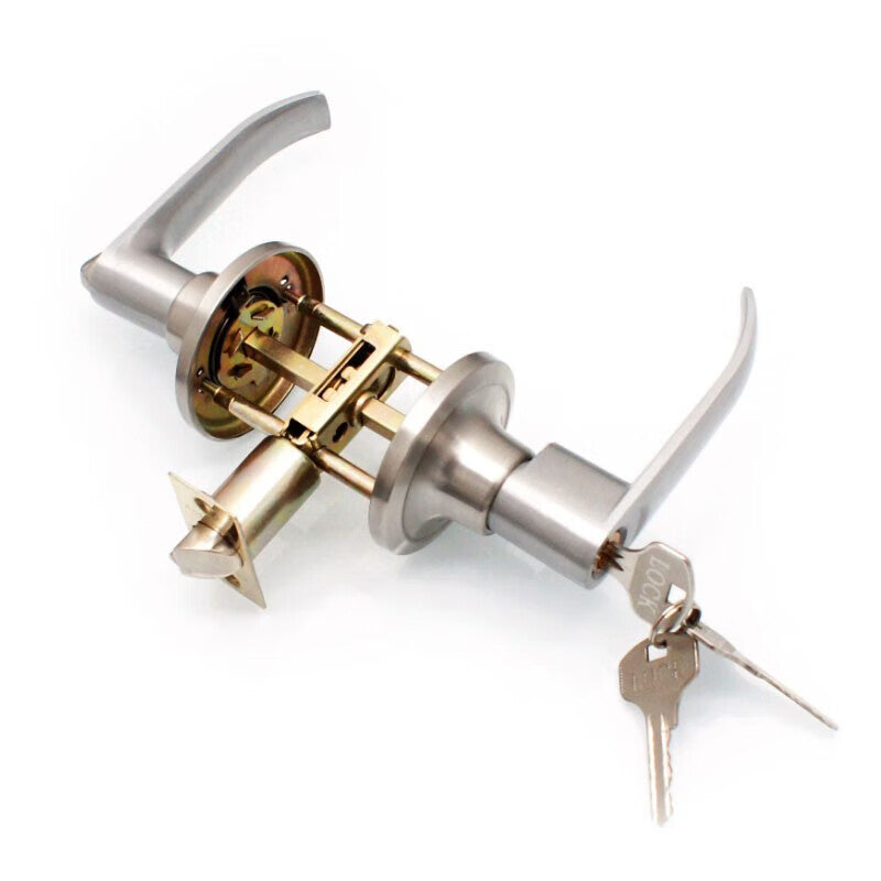Deyu Crafts Stainless Steel Three-Bar Door Lock with Three-Bar Handle 45-65 Copper-Filled