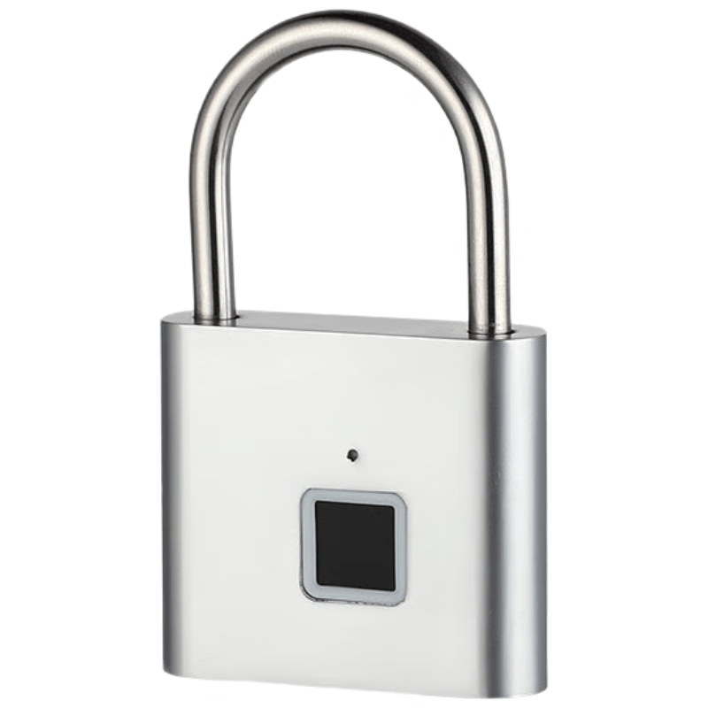 Du'ao fingerprint smart padlock, home indoor anti-theft smart padlock, electronic padlock head, drawer lock, cabinet, matte silver.