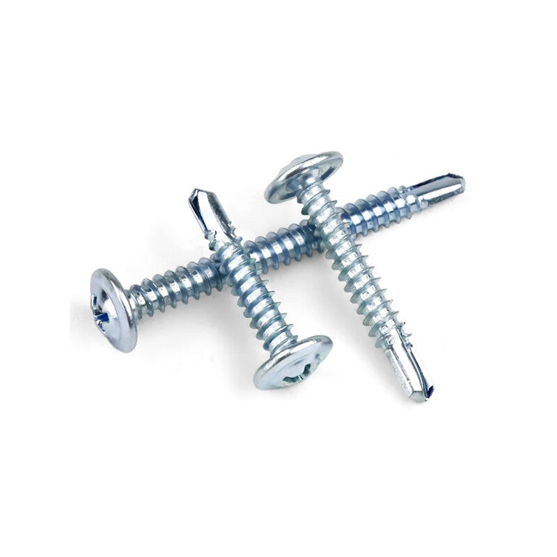 1000-speed wheel blue and white zinc large flat head self-drilling dovetail screw with washer head M4.2*25 [approx. 315 pieces/box]