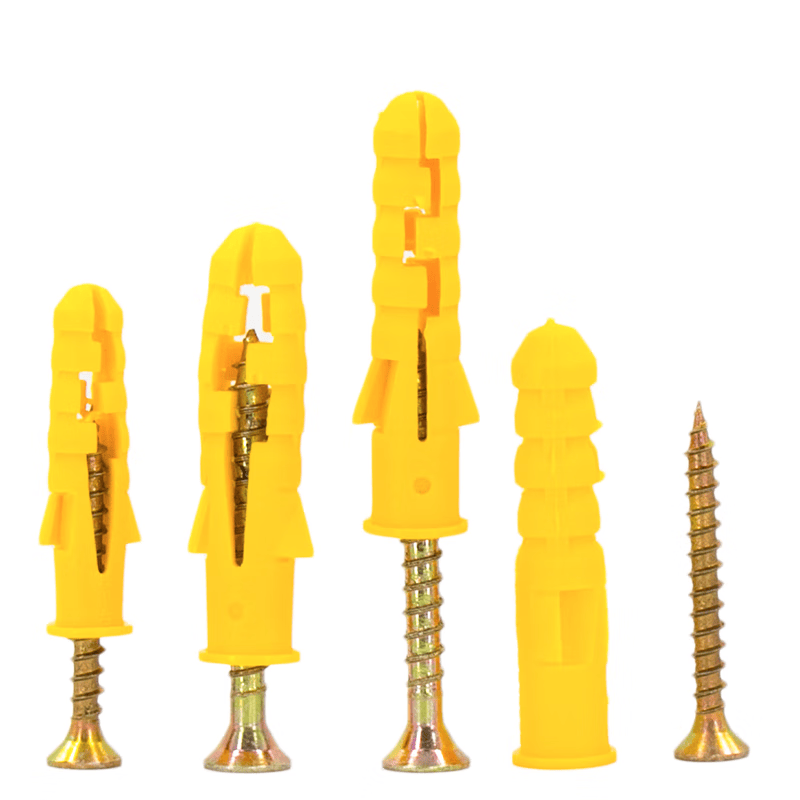 Bingyu Plastic Expansion Plugs, Expansion Bolts, Small Yellow Fish Anchors, Plastic Expansion Tubes, PE Expansion Screws 6*30mm (500 sets) BY-201