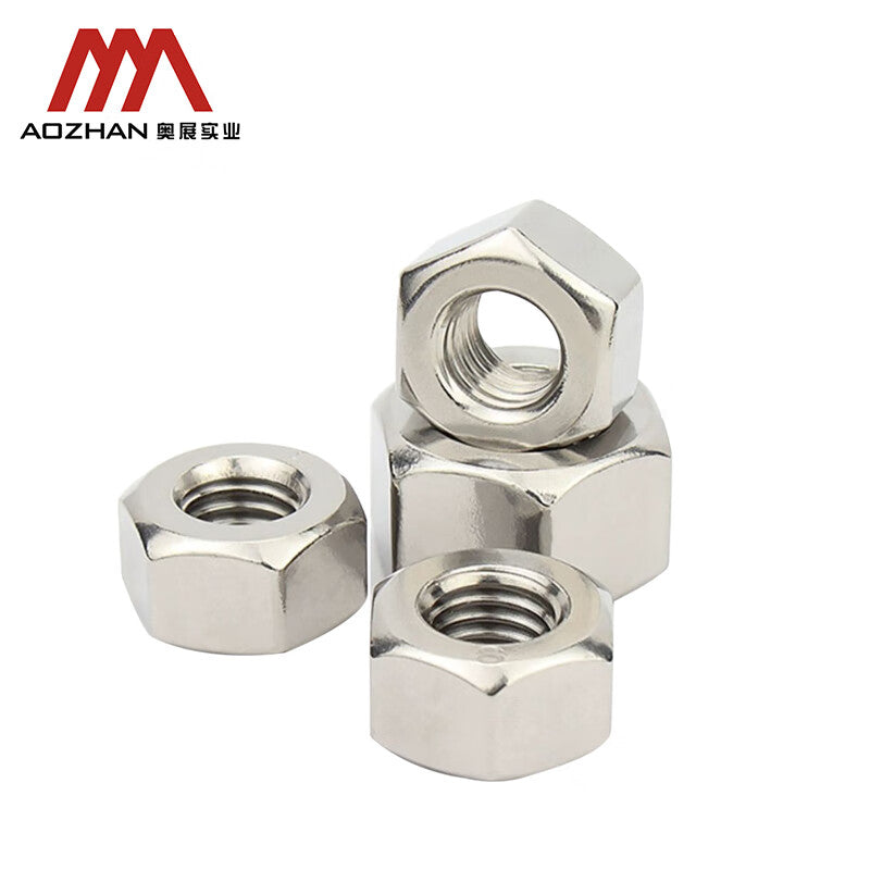 AOZHAN HG20634 Hexagonal Nuts for Steel Pipe Flanges, 304 Stainless Steel Chemical Nuts and Sheets, GPH M48 (25 pieces/box)