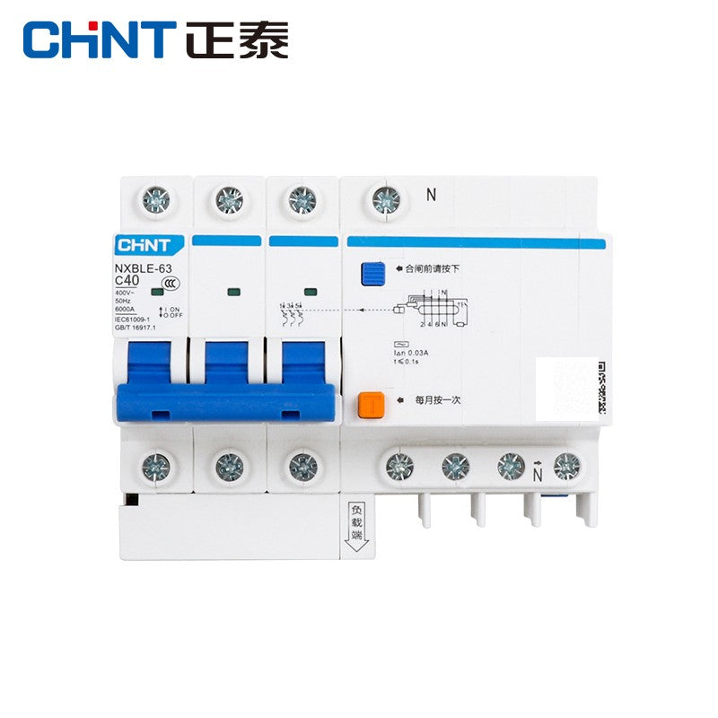 Chint NXBLE-63-3P+N-C40-30mA Circuit Breaker