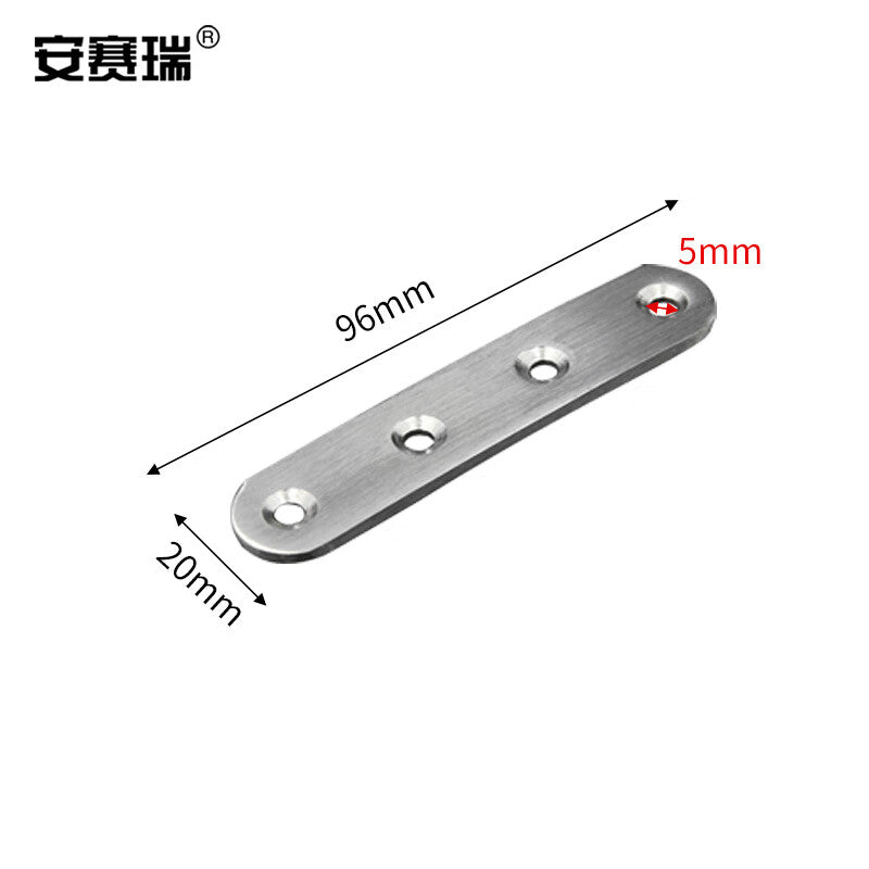 Anselry One-Piece Connector, Thickened Stainless Steel Connector, Wooden Board Angle Bracket Fixing Part, 5 Pieces, 96*20*3mm, EA500026