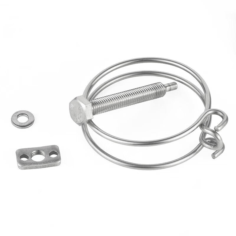 Peifan 201 Stainless Steel Double Wire Hose Clamps for Gas Pipes, Water Pipes, Steel Structure Rubber Hose Clamps 34-38*3mm [Pack of 5]
