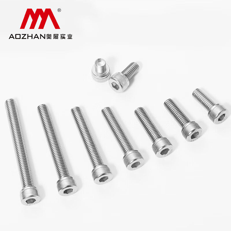 AOZHAN DIN912-304 Stainless Steel Socket Head Cap Screws, Fully Threaded Cup Head Screws, German Standard GPH M10*30 (150 pieces/box)