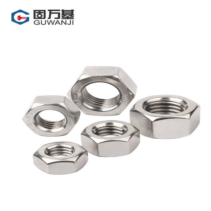 Guwanji Hexagonal Nuts, Stainless Steel Nuts and Screws, 201 Stainless Steel, Natural Color M5 [200 pieces]