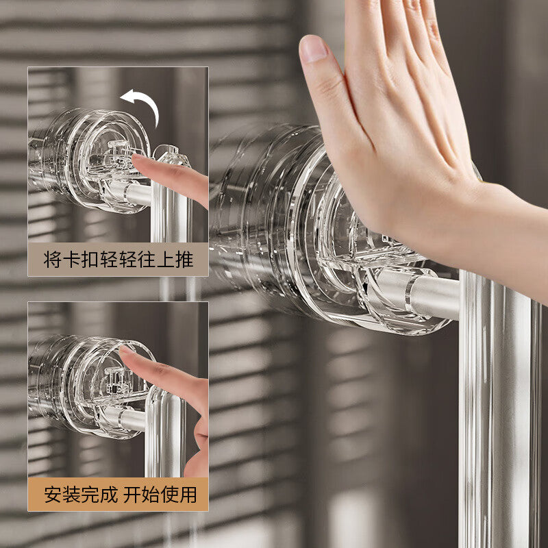 Wenxidi Glass Door Handle Suction Cup Door Handle Sliding Door No-Drill Self-Closing Bathroom Window Suction Cup Handle Transparent Gray