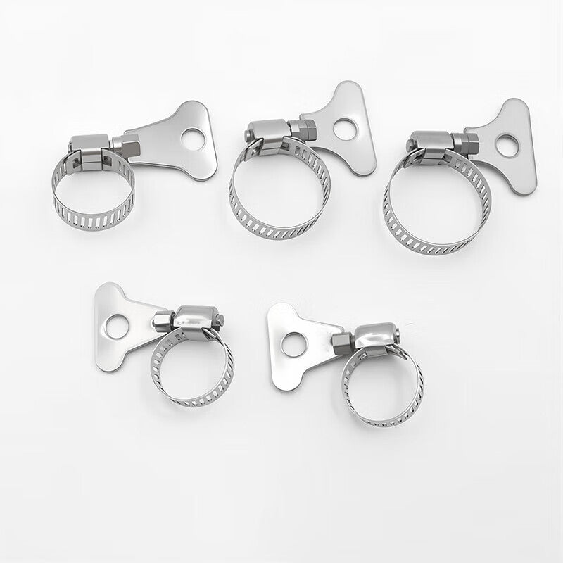 Xiaofeng Precision 201 Stainless Steel Handle-Type Hoist Clamps, Pipe Clamps, and Fixing Connectors 18-32mm [Pack of 5]