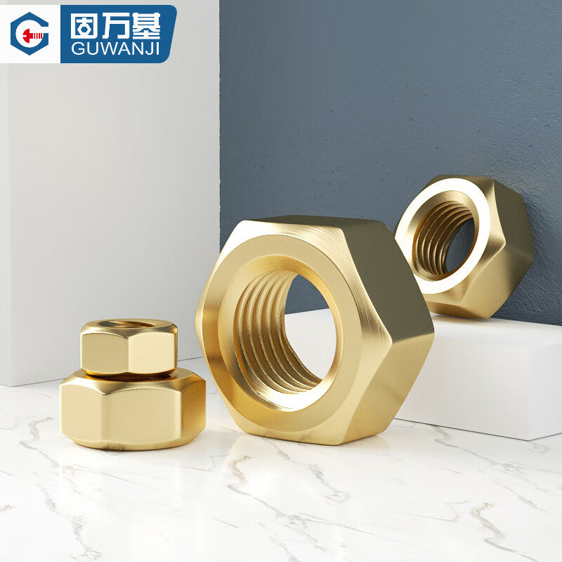 Guwanji GB/T 41 Hex Nuts, Copper Nuts, Brass Screw Nuts and Nuts National Standard Fastener Collection M3 [200 pieces]