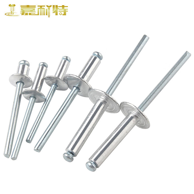 JANITE Aluminum Brimmed Blind Rivets, Large Head Rivets, Open-Type Flat Head Rivets, M4*13*10 (50 pieces)