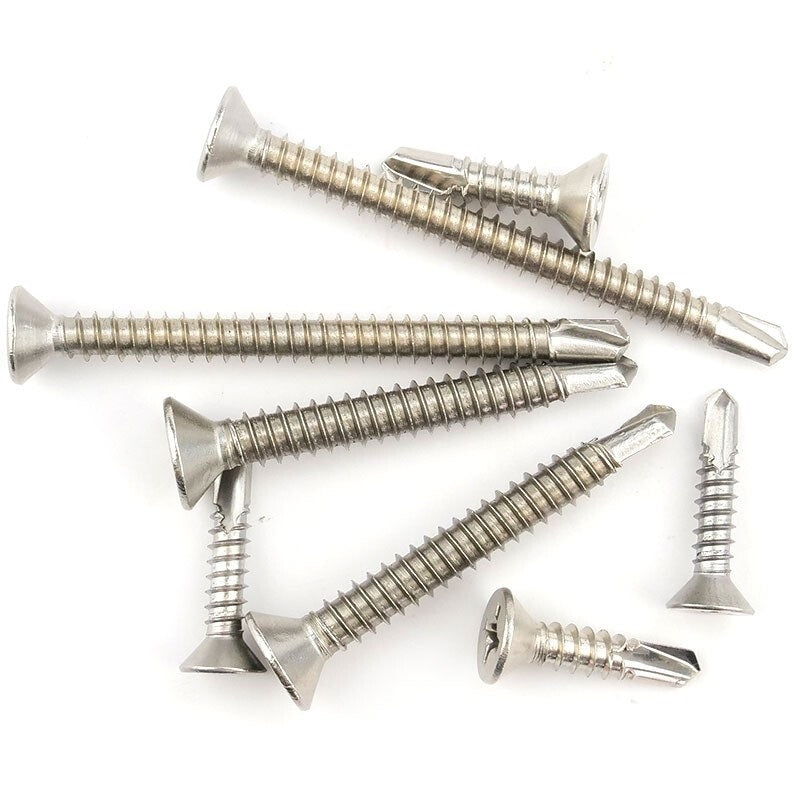 Zhongyuan Special Steel Stainless Steel Phillips Head Self-Drilling Screws, Countersunk Phillips Head Dovetail Self-Tapping Screws, 4.2*38, One Price.