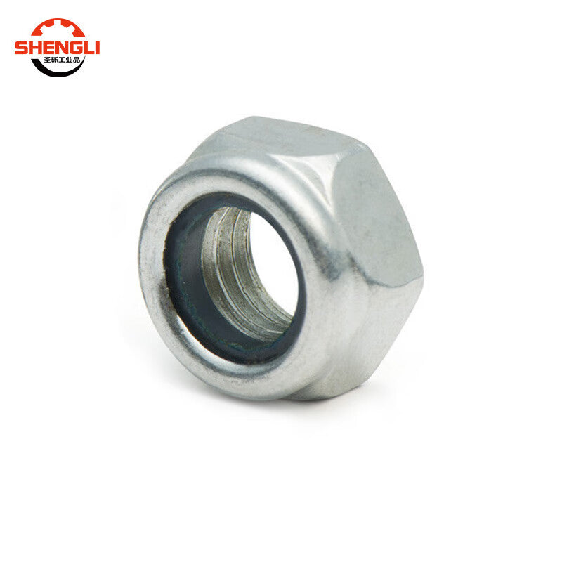 Saint-Rich DIN985 Galvanized Hexagonal Nylon Anti-Loosening and Anti-Slip Nut, Locking Nut, Self-Locking Nut, M5 [200 Pieces]