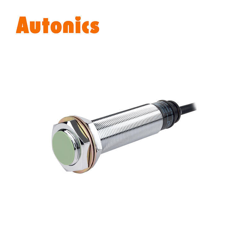 Autonics inductive cylindrical proximity switch 3-wire cable 2m detection distance 5mm NPN; PRL18-5DN