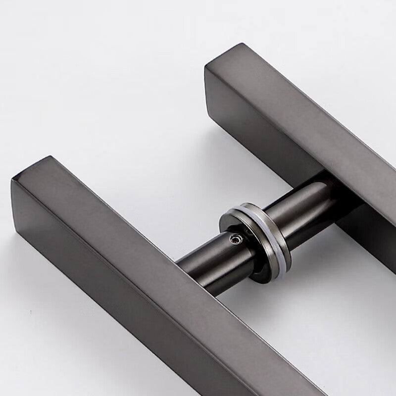 Deqi glass door handle, stainless steel square door handle, brushed black titanium, 1500mm long, 1100mm hole spacing, suitable for multiple scenarios.