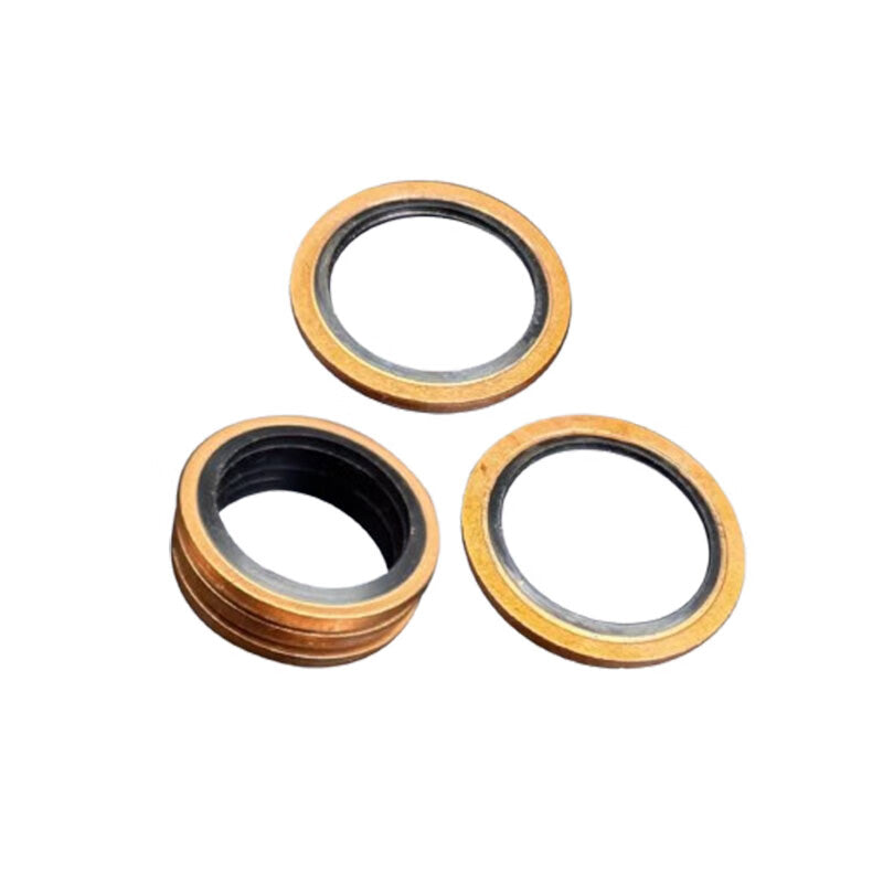 Yonghao Yinghong Copper-Nitrile Gasket Combination, High Pressure and High Temperature Hydraulic Assembly, Customizable, Inner Diameter 22mm (10 pieces) (Copper + Nitrile), One Price