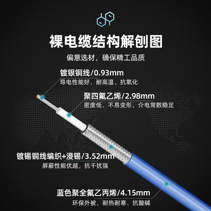XINQY SMA connector low-loss semi-flexible 8/9G RF connection cable RG402 device internal interconnect coaxial cable, silver-plated jumper, SMA male to SMA male, 0.43m.
