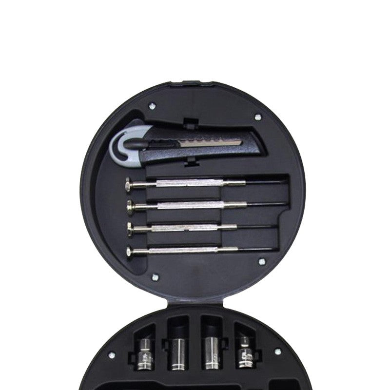 Paola 20-Piece Tool Gift Set: Small Tire Box, Cross Flathead Screwdriver, Socket Wrench, Utility Knife Set (8630, Customizable LOGO)