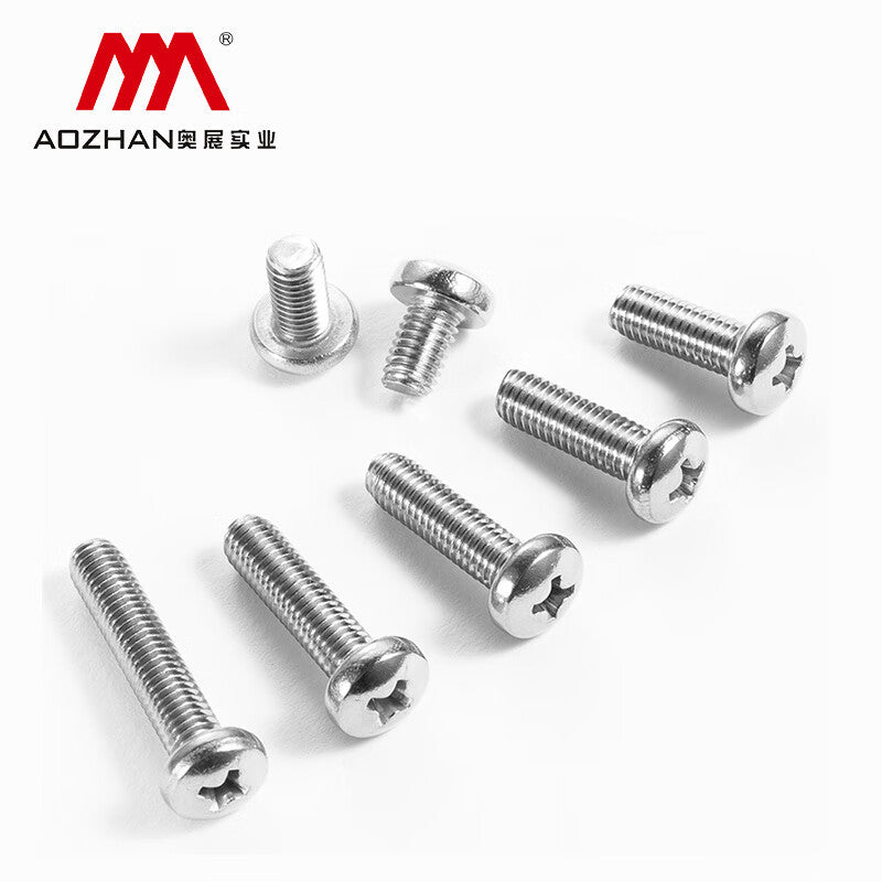 AOZHAN GB818 Cross Recess Pan Head Machine Screws, 304 Stainless Steel, National Standard Series GPH M5*18 (600 pieces/box)