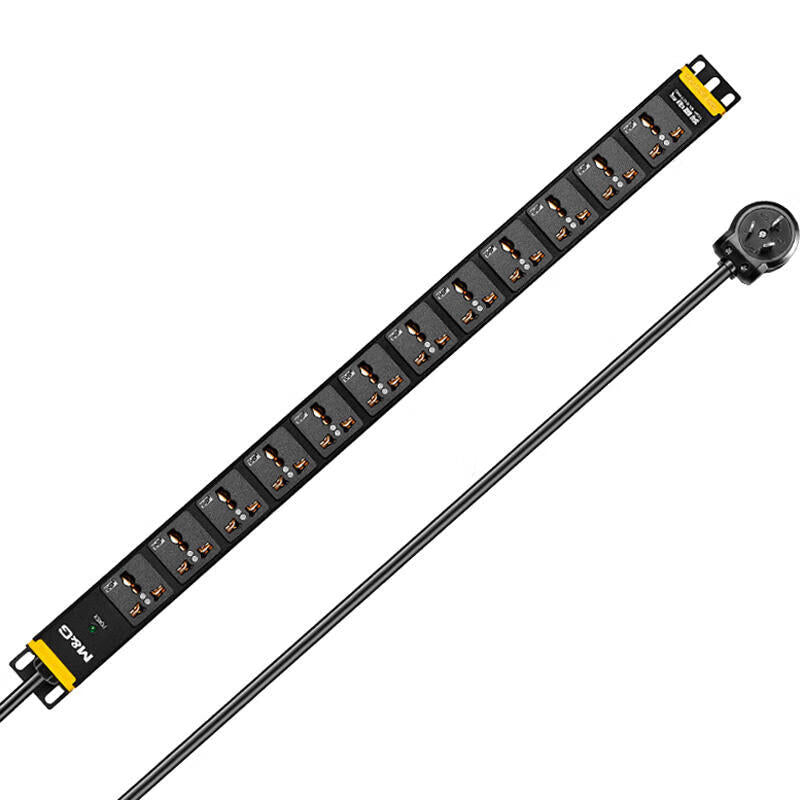 Breakthrough (M&G) PDU cabinet socket strip strip strip high-power strip 12-hole self-locking vertical installation top entry left installation; 07TG131204