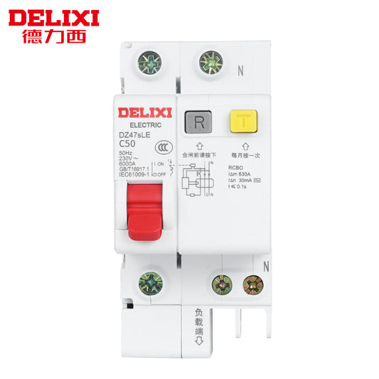 DELIXI ELECTRIC DZ47SLE-63-1P+N-C50-30mA small leakage protection circuit breaker leakage protection air switch
