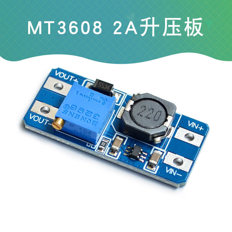 Ouhuayuan MT3608 DC-DC Boost Module 2A Boost Board, 2-24V to 5/9/12/-28V Adjustable Power Supply Module