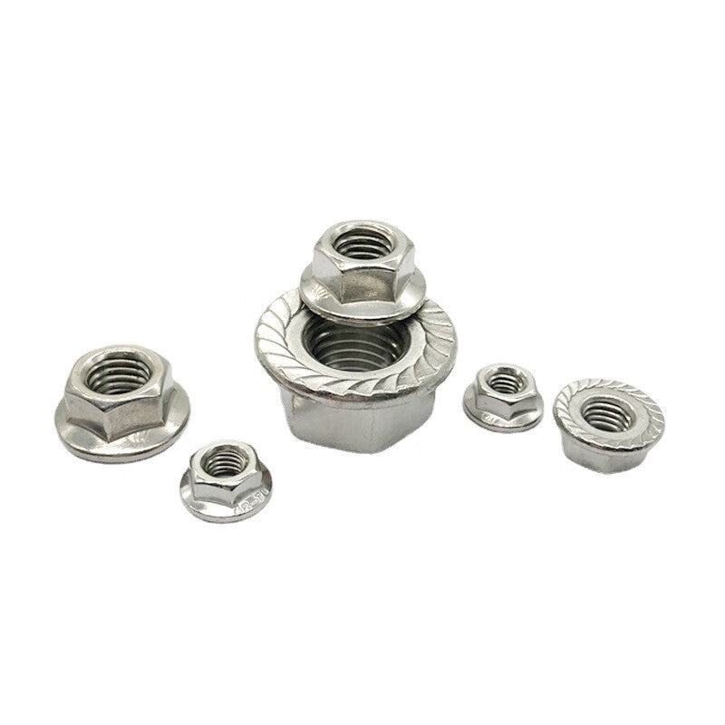 Saint-Gobain 304 Stainless Steel Flange Nuts GB6177 Flange Nuts, Anti-slip Nuts M5 [100 pieces]