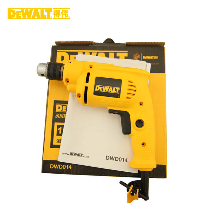 DEWALT 10mm 550W adjustable speed forward and reverse electric drill; DWD014-A9