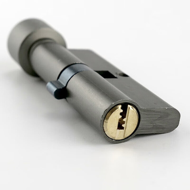 Bingyu Interior Door Lock Cylinder with Brass Key, Wooden Door Handle Lock Cylinder, Gray, Bedroom Door, BH-677