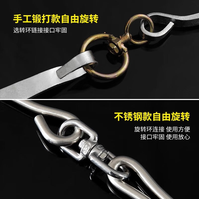 High-speed rotating meat hook, suitable for lamb, beef, and pork; commercial use, made of iron; upgraded size 10 double hook [two hooks per pack] [60 catties load capacity]