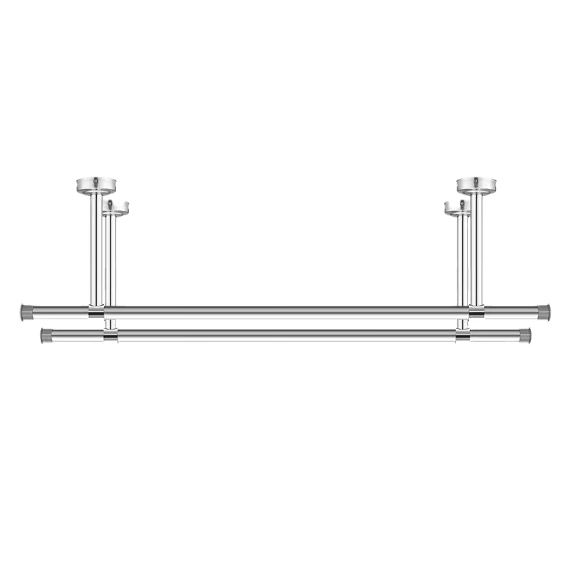 Deyu Crafts Stainless Steel Ceiling-Mounted Clothes Drying Rod for Balconies - Price per Piece 1.5m*40cm Silver